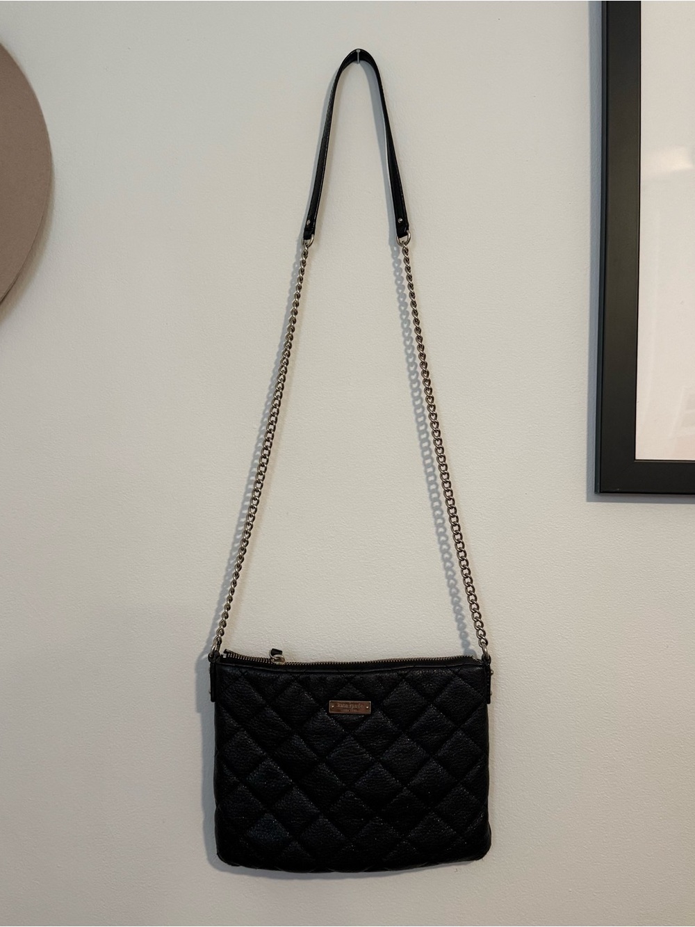 Kate Spade Quilted Chain Strap Women's Crossbody Bag - Black